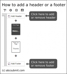 How to add a header or a footer in form builder