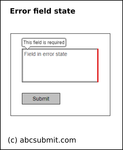 How does a field looks in it's error state on AbcSubmit form builder