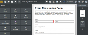Create event registration forms with one click