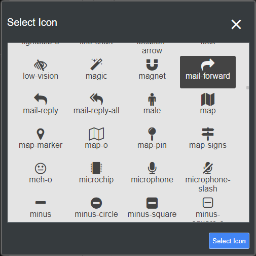 You can select a free vector icon by using AbcSubmit form builder
