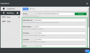 Map your MailChimp fields with AbcSubmit fields