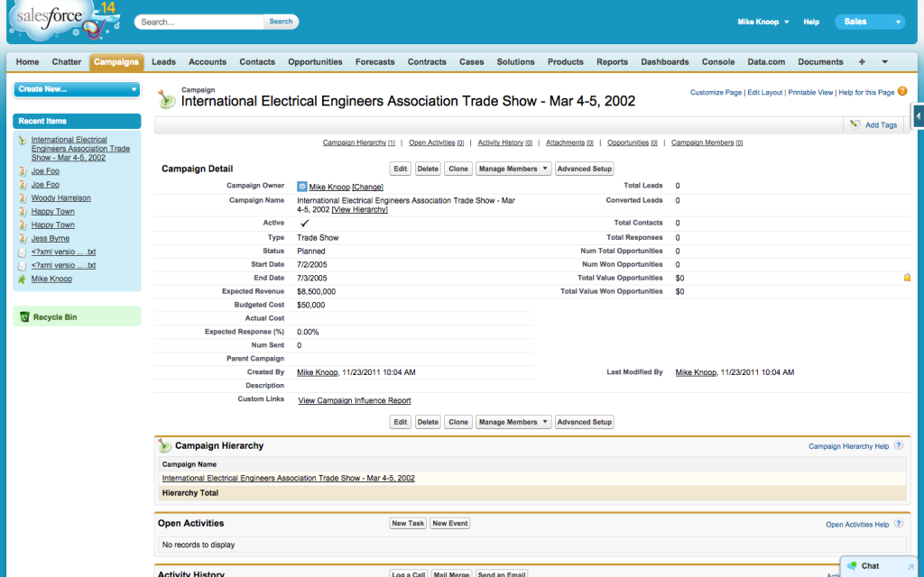 Salesforce CRM software