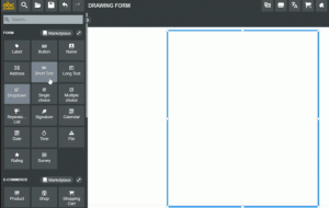 Free drawing mode form editor. Draw your form with AbcSubmit.