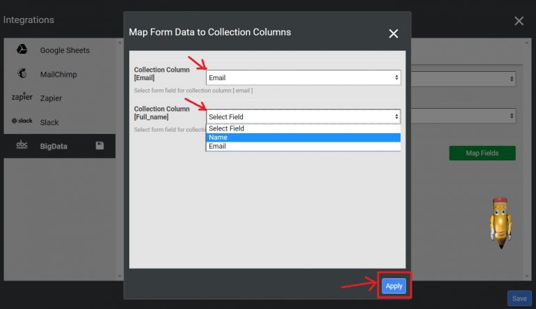 How to send form data to a big data collection | AbcSubmit