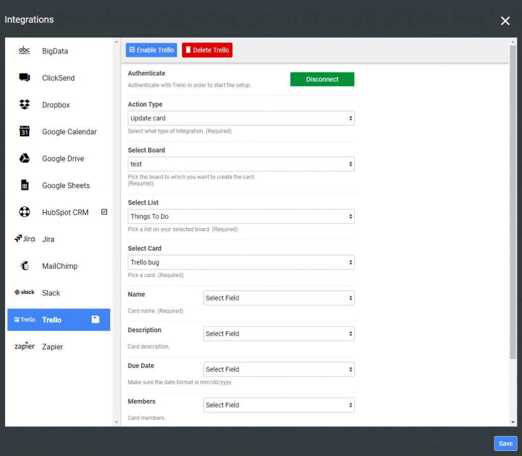 Create or update Trello cards with form submissions | AbcSubmit